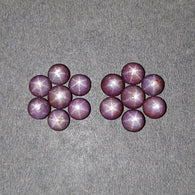 स्टार नीलम रत्न कैबोचोन: 38.35cts प्राकृतिक अनुपचारित रास्पबेरी गुलाबी नीलम गोल आकार कैबोचोन 6.5 मिमी - 8 मिमी 14 पीस सेट