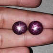 Star Ruby Gemstone Cabochon : 24.45cts Natural Untreated Unheated Red 6Ray Star Ruby Round & Oval Shape 12mm - 12.5*11.5mm 2pcs