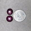 Star Ruby Gemstone Cabochon : 24.45cts Natural Untreated Unheated Red 6Ray Star Ruby Round & Oval Shape 12mm - 12.5*11.5mm 2pcs