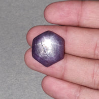 Star Sapphire Gemstone Cabochon : 42.15cts Natural Untreated Pink Sapphire 6Ray Star Hexagon Shape 23*20.5mm