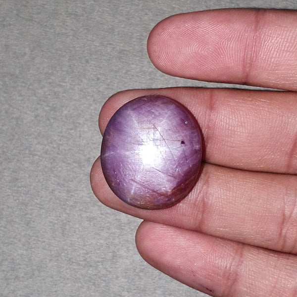 Star Sapphire Gemstone Cabochon : 73.85cts Natural Untreated Pink Sapphire 6Ray Star Oval Shape 26*23mm