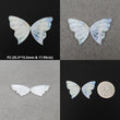 Moonstone Gemstone Carving : Natural Untreated Unheated Rainbow Moonstone Hand Carved BUTTERFLY Pair