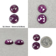 Ruby & Sapphire Gemstone Rose Cut : Natural Untreated Unheated Blue Sapphire Round Shape Sets