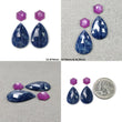 MULTI SAPPHIRE Gemstone Rose Cut : Natural Untreated Unheated Sapphire Bi-Color Pear Shape 4pcs