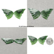 ANTIGORITE SERPENTINE Gemstone Carving : Natural Untreated Green Serpentine Hand Carved Butterfly Pair