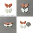Botswana Striped AGATE Gemstone Carving : Natural Bi-Color Agate Hand Carved BUTTERFLY 2Pair Set