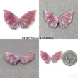 PINK SAPPHIRE Gemstone Carving : Natural Untreated Unheated Bi-Color Sapphire Hand Carved BUTTERFLY Pair (With Video)