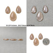 PEACH And BROWN MOONSTONE Gemstone Cabochon : Natural Untreated Unheated Moonstone Oval Pear Shape 3pcs & 4pcs