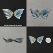 LABRADORITE Gemstone Carving : Natural Untreated Unheated Labradorite Hand Carved Butterfly Pair