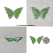 ANTIGORITE SERPENTINE Gemstone Carving : Natural Untreated Green Serpentine Hand Carved Butterfly Pair