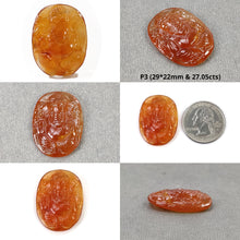 AGATE Gemstone Carving : Natural Untreated Unheated Orange Agate Hand Carved LORD GANESHA