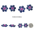 Sapphire Gemstone Rose Cut : Natural Untreated Blue & Raspberry Pink Sapphire Round Shape Sets