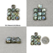 Labradorite Gemstone Checker Cut : Natural Untreated Rainbow Flashing Labradorite Cushion Shape Briolette Set For Jewelry