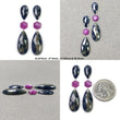 MULTI SAPPHIRE Gemstone Rose Cut : Natural Untreated Unheated Sapphire Bi-Color Pear And Uneven Shape 6pcs