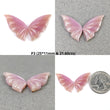 PINK SAPPHIRE Gemstone Carving : Natural Untreated Unheated Bi-Color Sapphire Hand Carved BUTTERFLY Pair (With Video)