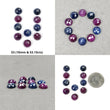 Ruby & Sapphire Gemstone Rose And Checker Cut : Natural Untreated Unheated Blue Sapphire Round Shape Sets