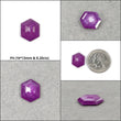 Sapphire Gemstone Step Cut : Natural Untreated Unheated Raspberry Purple Pink Sheen Sapphire Hexagon Shape