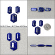 Lapis Lazuli Gemstone Step Cut : Natural Untreated Unheated Blue Lapis Hexagon And Triangle Shape 2pcs & 3pcs Set