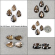 Golden Sapphire Gemstone Normal & Step Cut : Natural Untreated Chocolate Sheen Sapphire Uneven Pear Shape 2pcs 4pcs Set