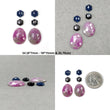MULTI SAPPHIRE Gemstone Rose & Step Cut : Natural Untreated Unheated Sapphire Bi-Color Hexagon Oval Pear Shape 6pcs Set