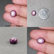 Star Sapphire Gemstone Cabochon : Natural Untreated African Pink Sapphire 6Ray Star Round & Oval Shape Set