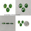 Chrome Diopside Gemstone Rose Cut : Natural Green Diopside Uneven Shape 3pcs Set
