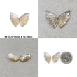 AMETRINE Gemstone Carving : Natural Untreated Unheated Purple Yellow Ametrine Hand Carved Butterfly Pair