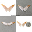 Botswana Striped AGATE Gemstone Carving : Natural Untreated Bi-Color Agate Hand Carved BUTTERFLY 29*12mm - 31*12mm Pair