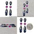 MULTI SAPPHIRE Gemstone Rose Cut : Natural Untreated Unheated Sapphire Bi-Color Pear And Uneven Shape 6pcs