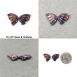 Sapphire Gemstone Carving : Natural Untreated Bi-Color Multi Sapphire Hand Carved Butterfly Pair