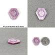 Sapphire Gemstone Flat Slices : Natural Untreated Unheated Rare Dimensional Rosemary Pink Sapphire Trapiche Hexagon Shape