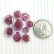 Raspberry Sheen PINK SAPPHIRE Gemstone Cut September Birthstone : 36.45cts Natural Untreated Sapphire Hexagon Shape Normal Cut 9*8.5mm - 16*13mm 9pcs For Jewelry