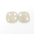 10.20cts Natural Untreated WHITE MOONSTONE Gemstone Rose Cut Cushion Shape 13.5mm*4(h) Pair For Earring