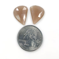 12.90cts Natural Untreated BROWN MOONSTONE Gemstone Rose Cut Uneven Shape 20*14mm*4(h) Pair For Earring