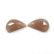 12.90cts Natural Untreated BROWN MOONSTONE Gemstone Rose Cut Uneven Shape 20*14mm*4(h) Pair For Earring