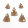 39.50cts Natural Untreated BROWN MOONSTONE Gemstone Rose Cut Triangle Shape 17.5*14mm*3.5(h) - 28.5*20.5mm*3(h) 5pcs Set For Jewelry
