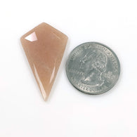17.25cts Natural Untreated PEACH MOONSTONE Gemstone Rose Cut Uneven Shape 36.5*22mm*4(h) 1pc For Jewelry