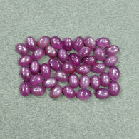 Raspberry SAPPHIRE Gemstone Cabochon September Birthstone : 31.50cts Natural Untreated Sheen PINK Sapphire Oval Shape Cabochon 6*4mm 40pcs