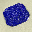 186.00cts प्राकृतिक अनुपचारित नीला लैपिस लाजुली रत्न हाथ से नक्काशीदार चौकोर आकार 64 मिमी 1 पीस पेंडेंट के लिए