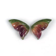 Watermelon TOURMALINE Gemstone Carving : 7.70cts Natural Untreated Pink Tourmaline Hand Carved Butterfly 15.5*8.5mm Pair (With Video)