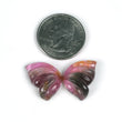 Watermelon TOURMALINE Gemstone Carving : 22.00cts Natural Untreated Pink Tourmaline Hand Carved Butterfly 20*15mm Pair (With Video)