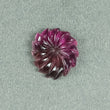 Watermelon TOURMALINE Gemstone Carving : 9.23cts Natural Untreated Pink Tourmaline Hand Carved Floral Carving 18*16mm (With Video)