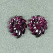 Rubellite TOURMALINE Gemstone Carving : 11.79cts Natural Untreated Pink Tourmaline Hand Carved Floral Carving 17*14mm Pair (With Video)