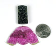 76.82cts प्राकृतिक अनुपचारित गुलाबी काला टूर्मेलीन रत्न हाथ से नक्काशीदार असमान बैगूएट आकार 30*51mm और 32*16mm 2 पीस