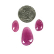 26.00cts प्राकृतिक अनुपचारित गुलाबी नीलम रत्न असमान आकार गुलाब कट 16*9.5mm - 25*16mm 3pcs