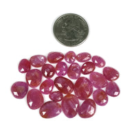 82.00cts प्राकृतिक अनुपचारित रास्पबेरी शीन गुलाबी नीलम रत्न सितंबर जन्म का पत्थर असमान आकार गुलाब कट 9*7mm - 15*12mm 24pcs