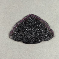 अनन्य दुर्लभ काला गुलाबी टूर्मेलीन रत्न नक्काशी: 191.54cts प्राकृतिक अनुपचारित टूर्मेलीन हाथ नक्काशी असमान फूल 82*60mm*6(h)