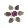 MULTI SAPPHIRE Gemstone Carving  : 27.40cts Natural Untreated Sapphire Hand Carved Flower & Leaves 13mm - 14*10mm 7pcs