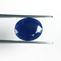 5.29 रत्ती प्राकृतिक अनुपचारित नीला नीलम (नीलम) रत्न राशि रतन अंडाकार आकार सामान्य कट 12*10 मिमी