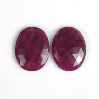37.38cts Natural Untreated RED RUBY Gemstone Rose Cut Oval Shape 22*17mm*5(h) July Birthstone